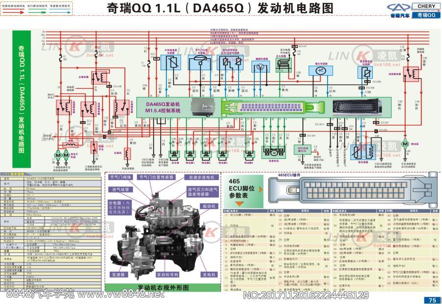 奇瑞QQ 奇瑞QQ1.1L(DA465Q)发动机电路图